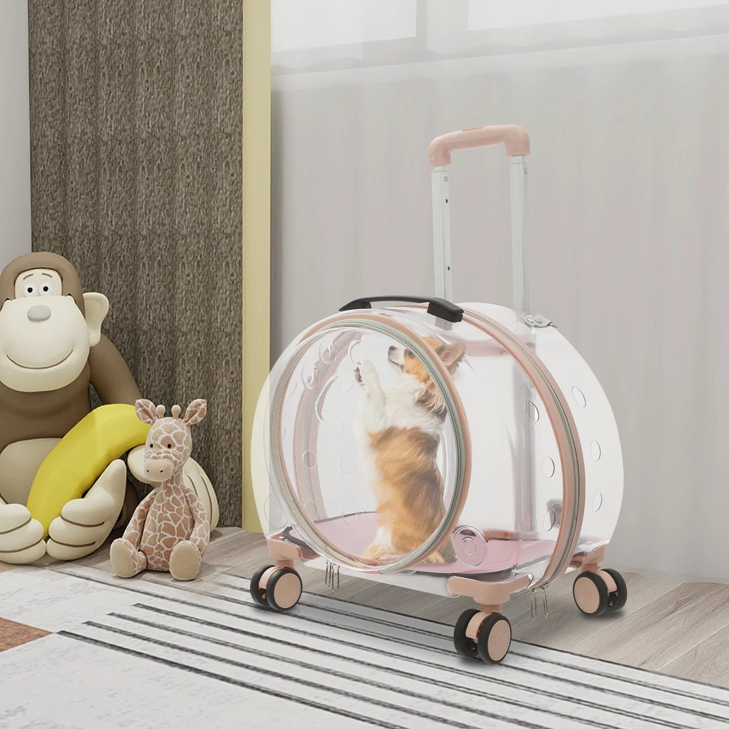 Breed Cat Carrier Backpack With Rolling Wheels 9kg Capacity