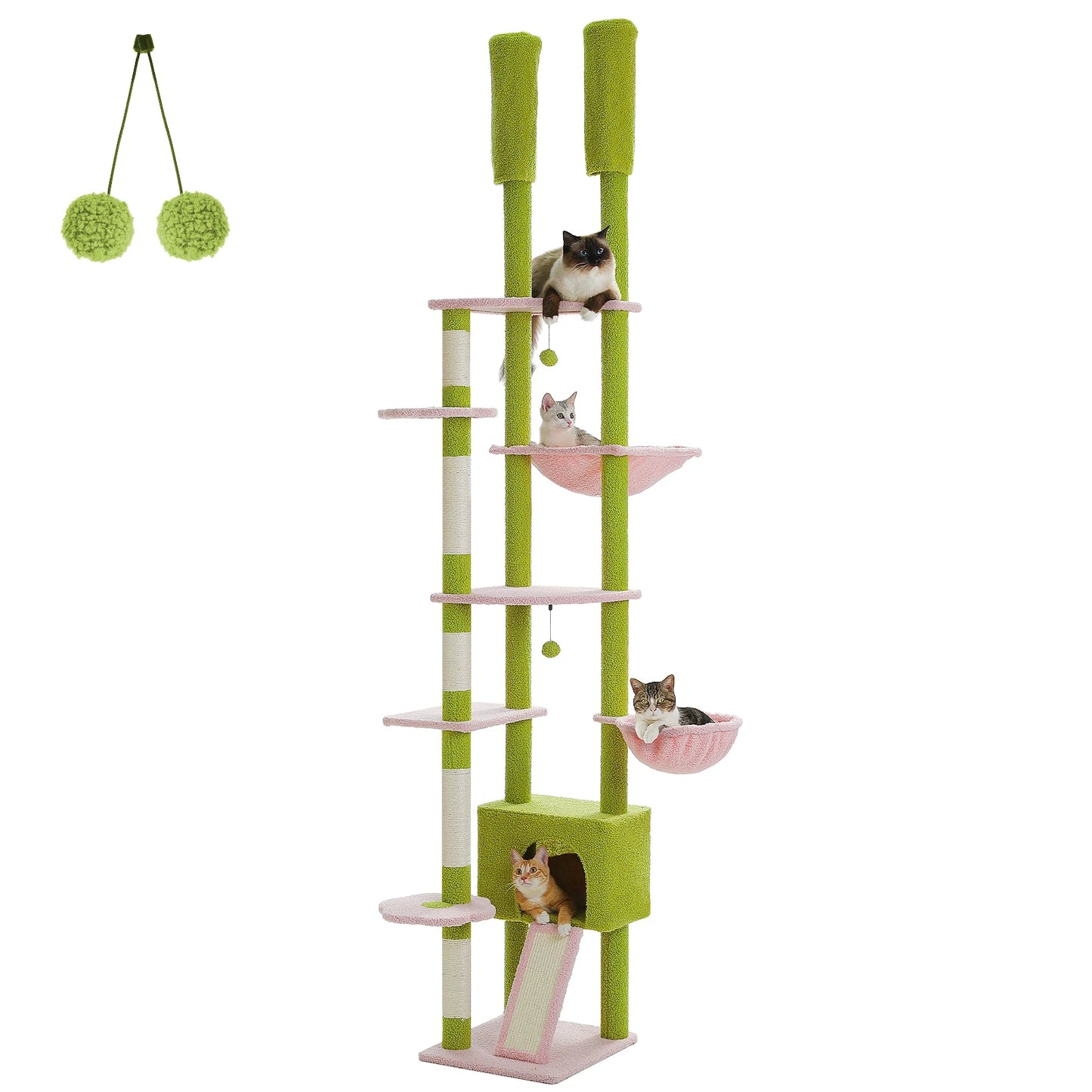 PETEPELACN Cactus Cat Tree Floor To Ceiling Adjustable Tower