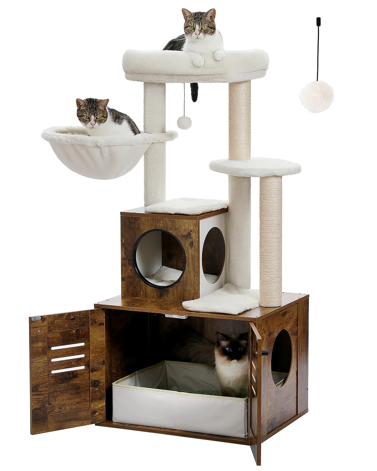 PAWZ Road Modern Cat Tree With Condo And Litter Box