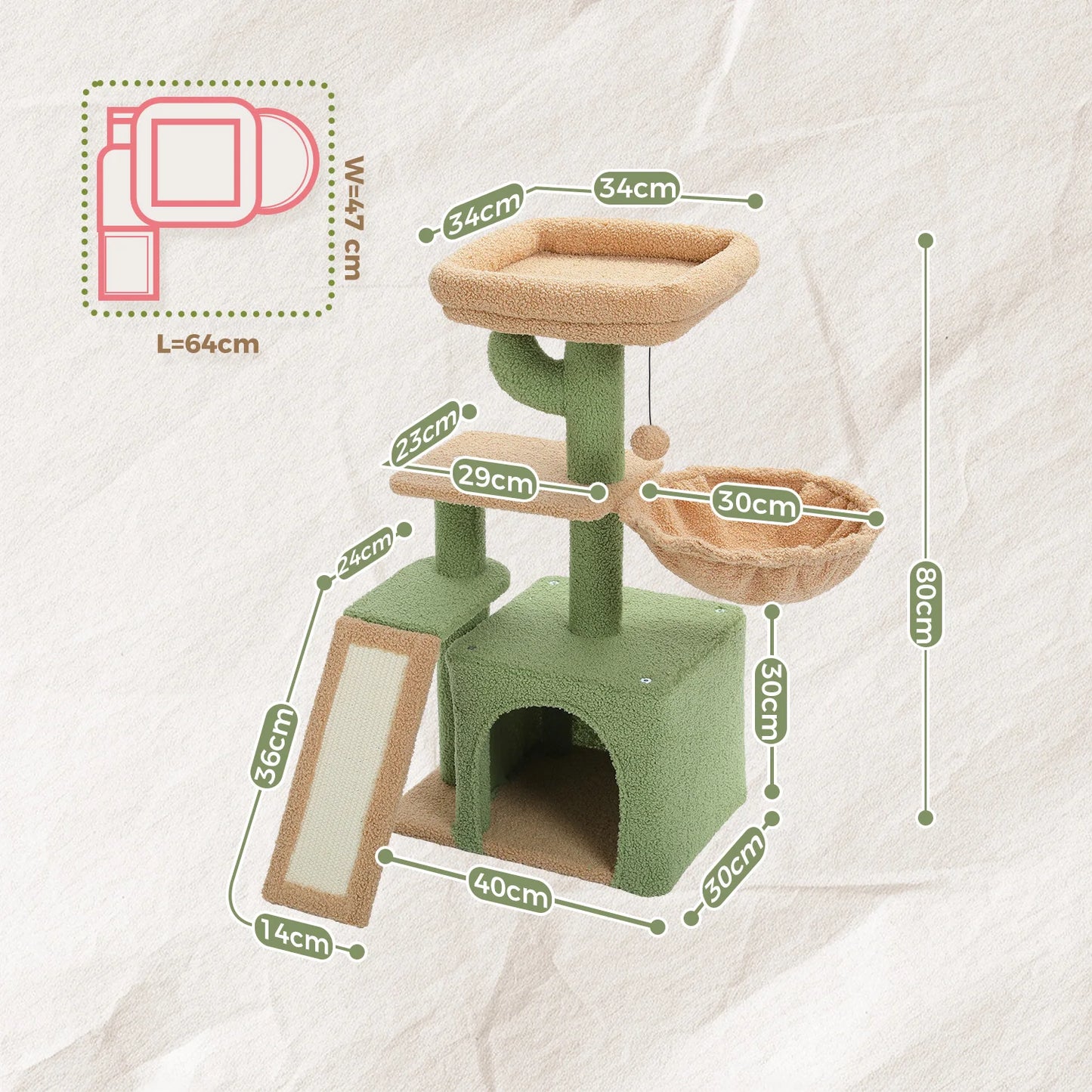 PAWZ Road Cat Tree Tower for Indoor Cats Scratching Posts