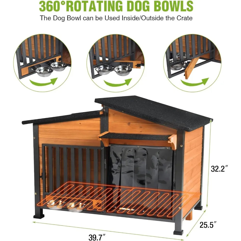 High Concerned Heated Outdoor Dog House With Heating Pad