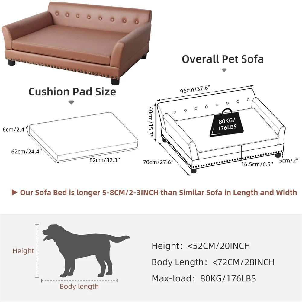 BORWARTCN Heavy Duty Pet Sofa Bed For Dogs And Cats
