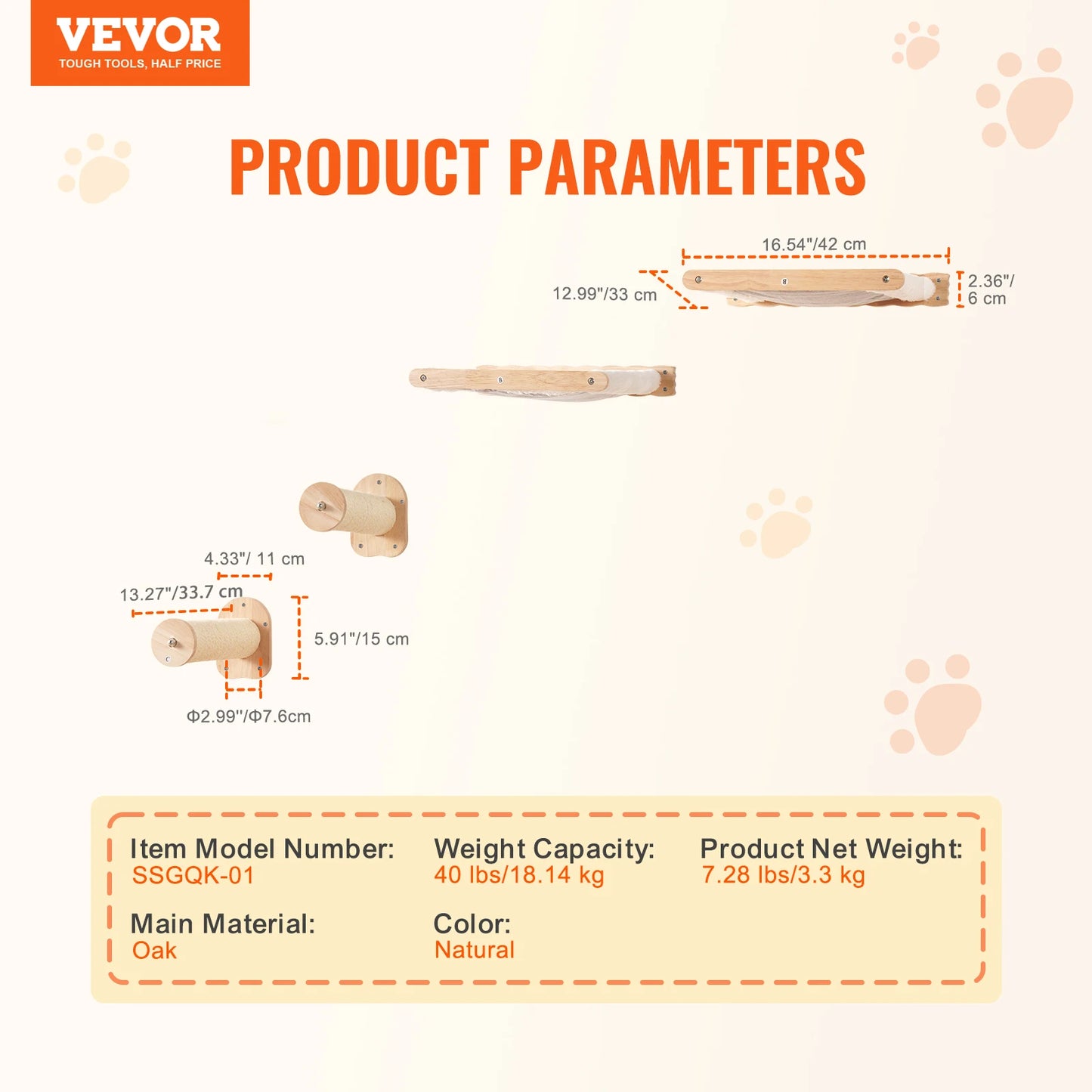 SucceBuy Wall Mounted Cat Shelves and Perches Featuring Jumping Boards