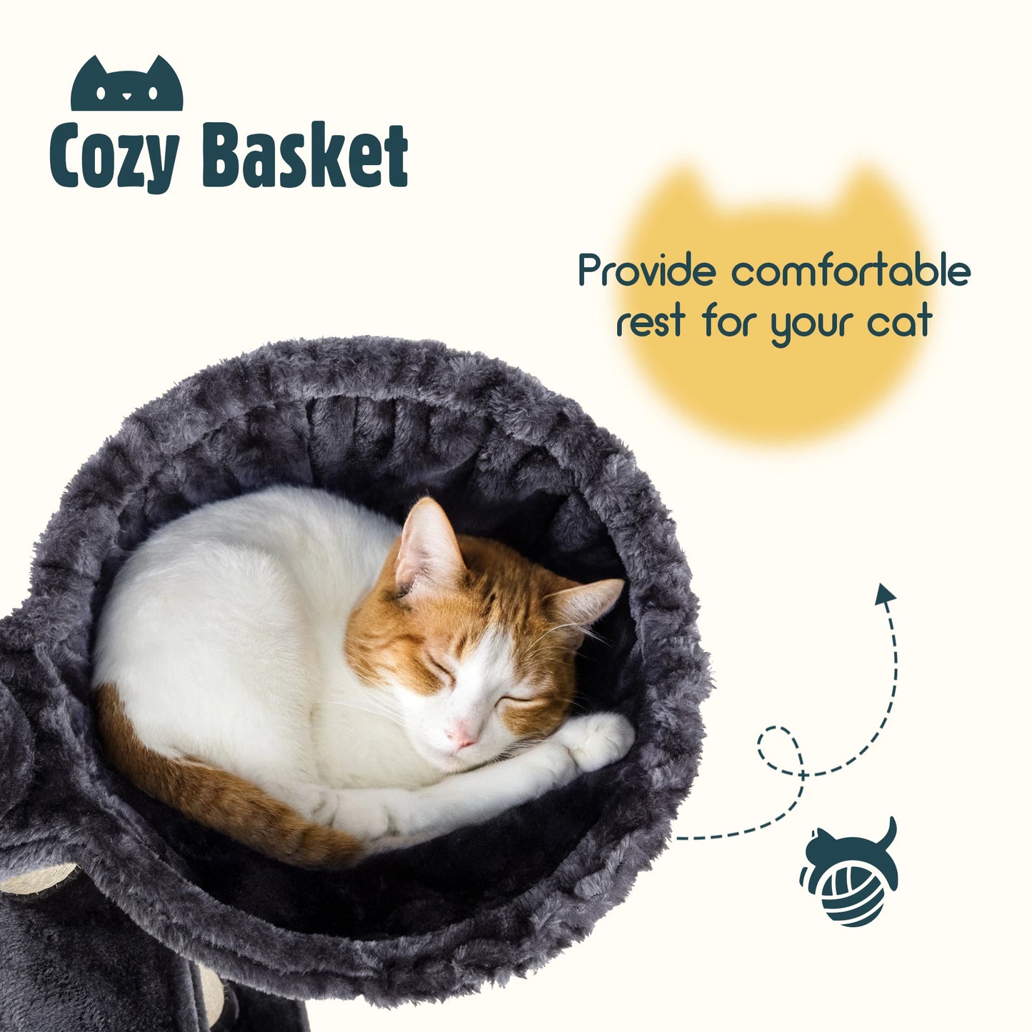 Hoomic Multi Level Cat Tree Tower With Plush Perches Condo