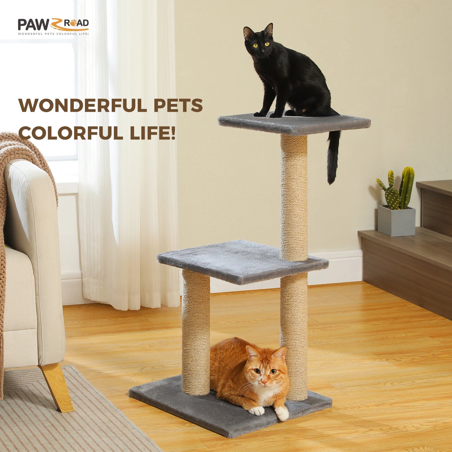 PAWZ Road Cat Tree Tower for Indoor Cats Duo Styles