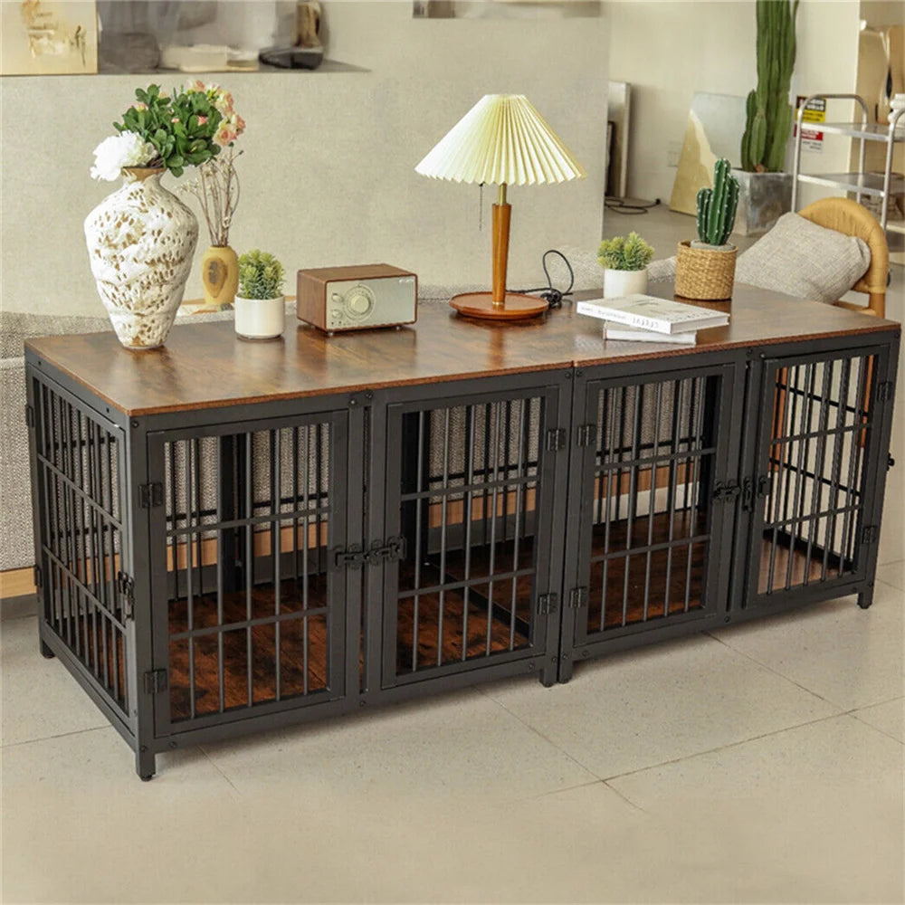 BORWARTH Ultra Thick Dog Crate With Removable Divider And Doors