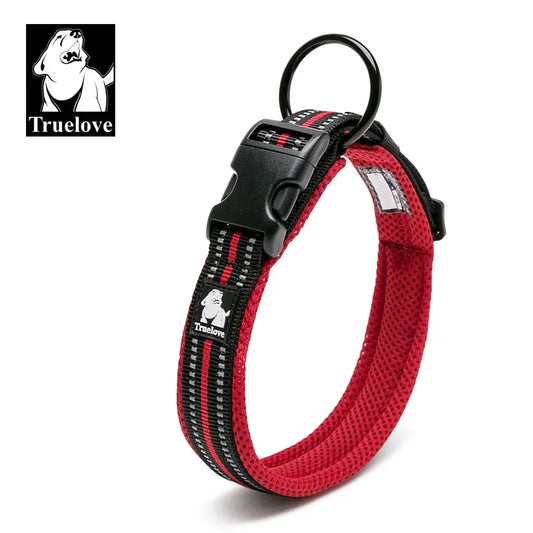 TRUELOVECN Truelove Nylon Adjustable Padded Reflective Heavy Duty Dog Collar