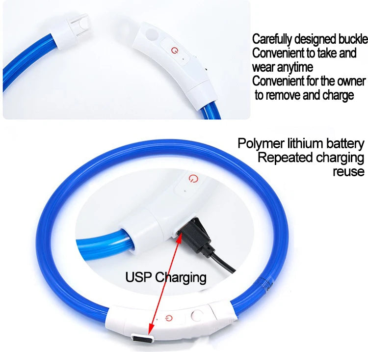 CN Guangdong Luminous Dog Collar LED Light Night Safety GXQ02