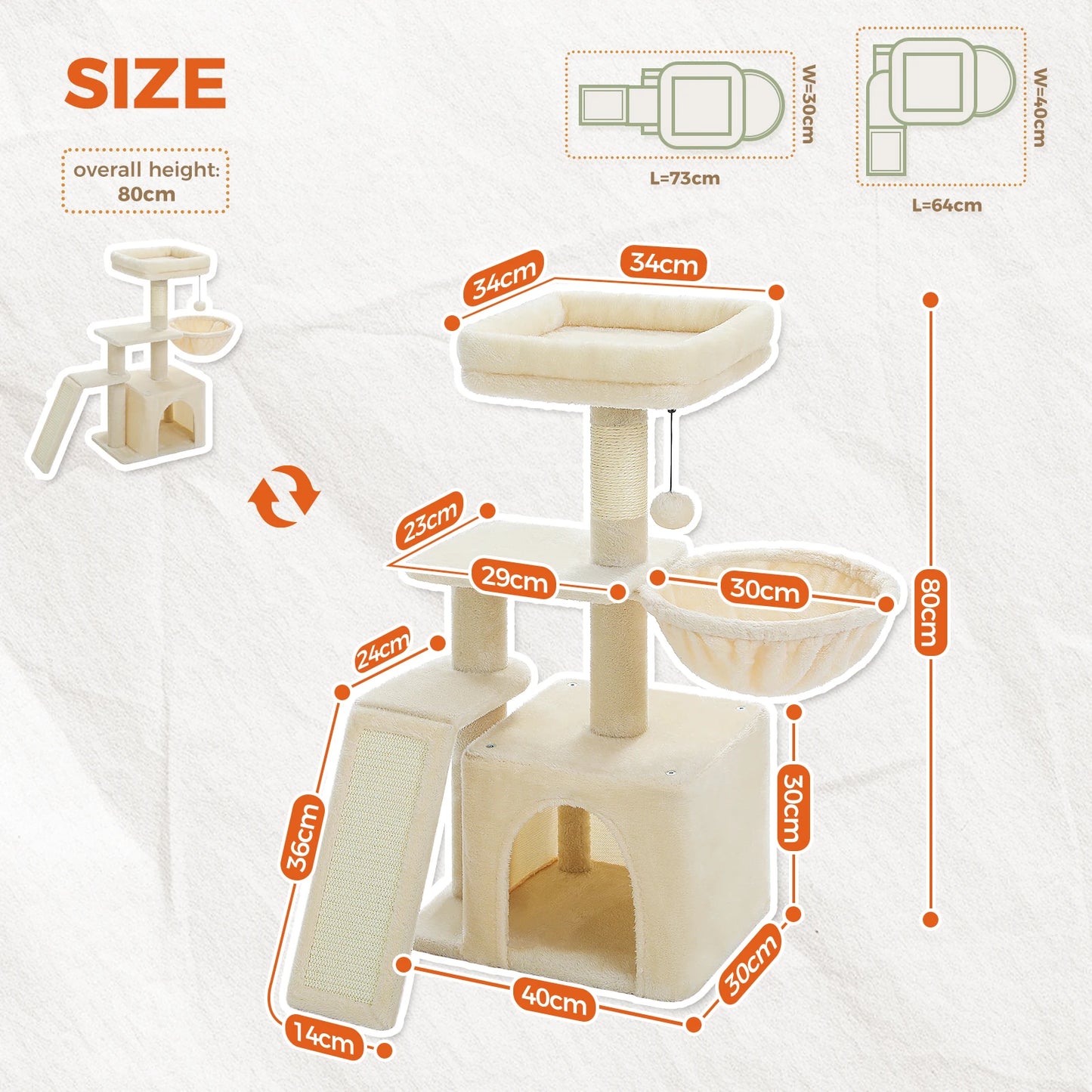 PAWZ Road Cat Tree Tower for Indoor Cats Duo Styles