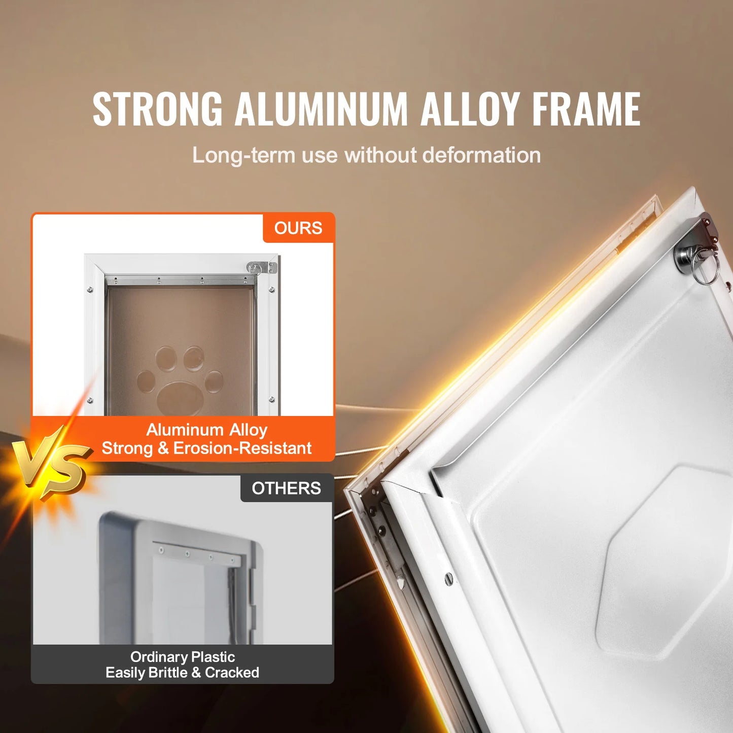 NONEDog Door Aluminum Frame With Lockable Flap System