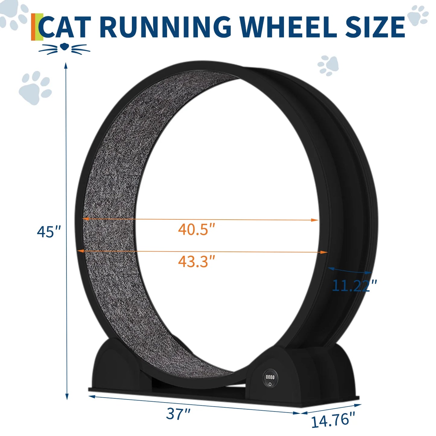 HiMISS Cat Exercise Wheel With Smart Pedometer Tracker