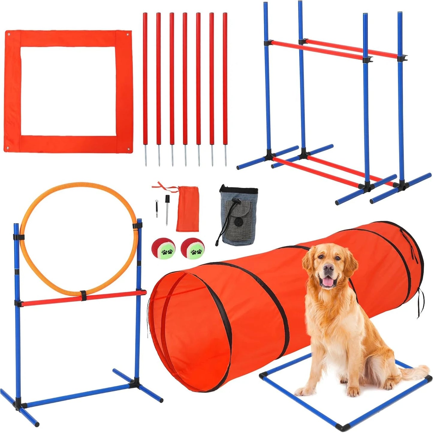 HiMIS Dog Agility Set 87 Piece Obstacle Course Kit