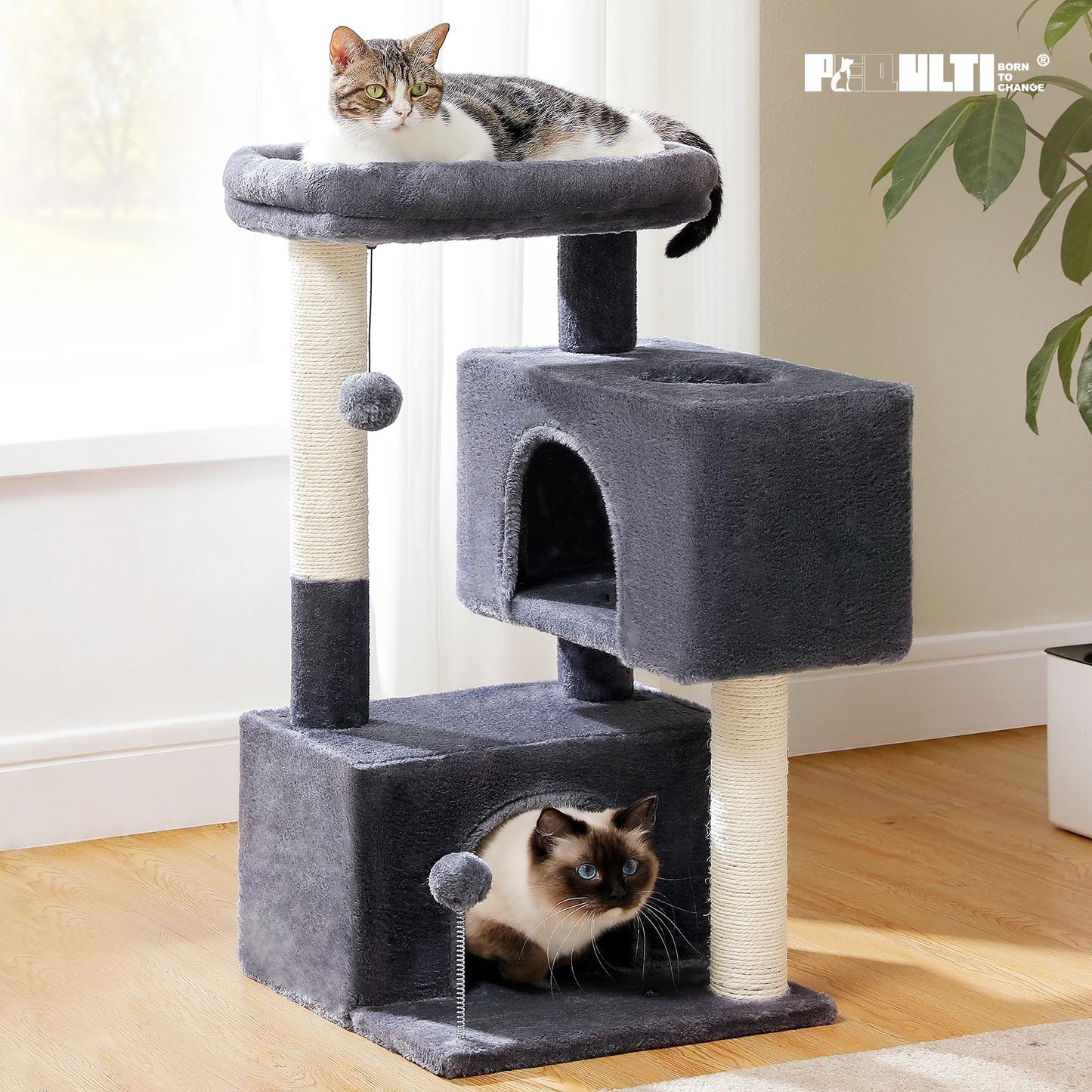 PAWZ Road Cat Tree Multi Level Cat Tower With Condos