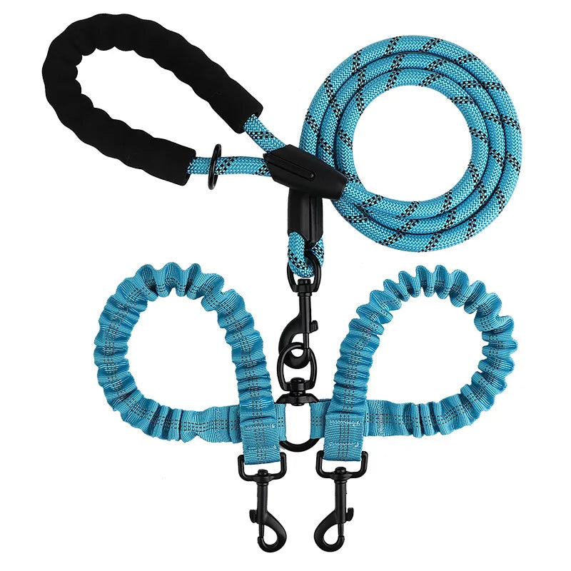 YTYINCN Double Dog Leash Coupler Nylon Elastic For Two Dogs