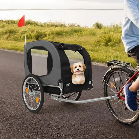 HiMISS Steel Dog Bike Trailer With Universal Coupler Carrier