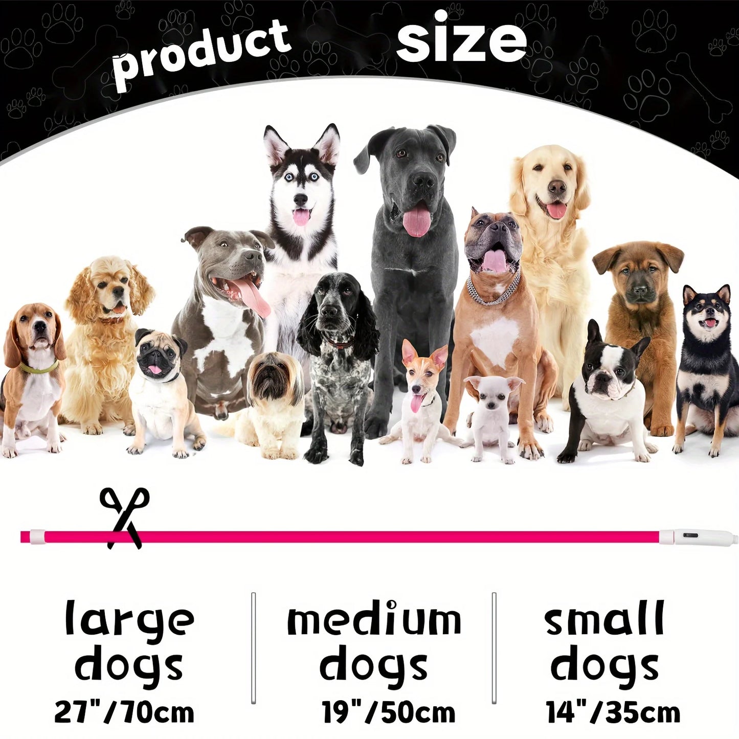 LED Light Dog Collar Reflective USB Rechargeable Pet Safety