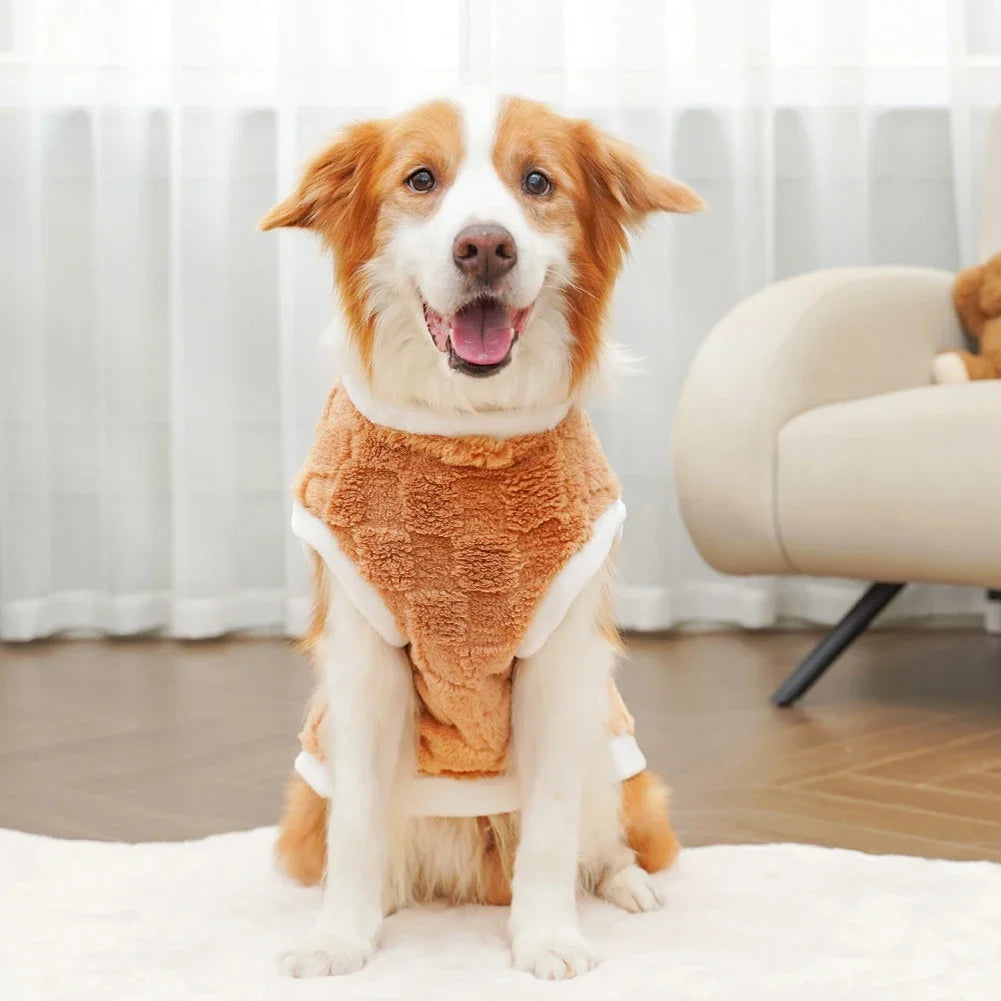 NONECN Winter Warm Flannel Dog Sweater Coat for Pets