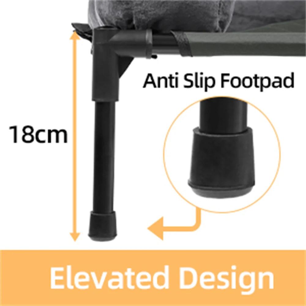 BORWARTCN Outdoor Raised Dog Bed With Cooling Breathable Plush Mat