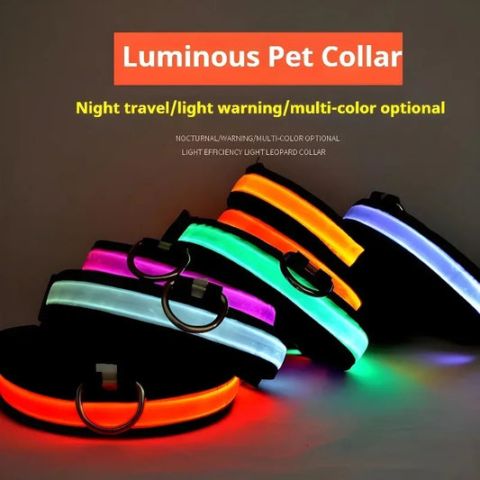 Guangdong Nylon LED Dog Collar With Night Safety Flashing Glow