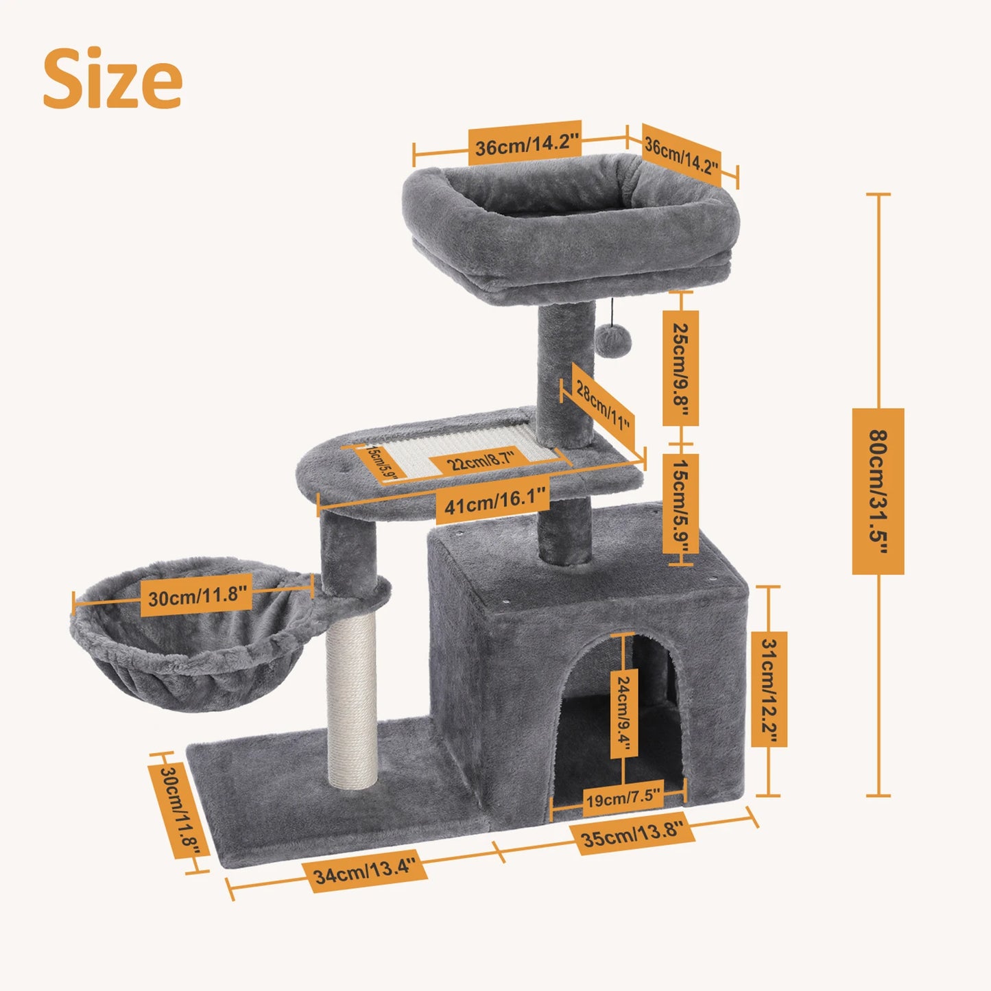 PAWZ Road Cat Tree Tower for Indoor Cats Duo Styles