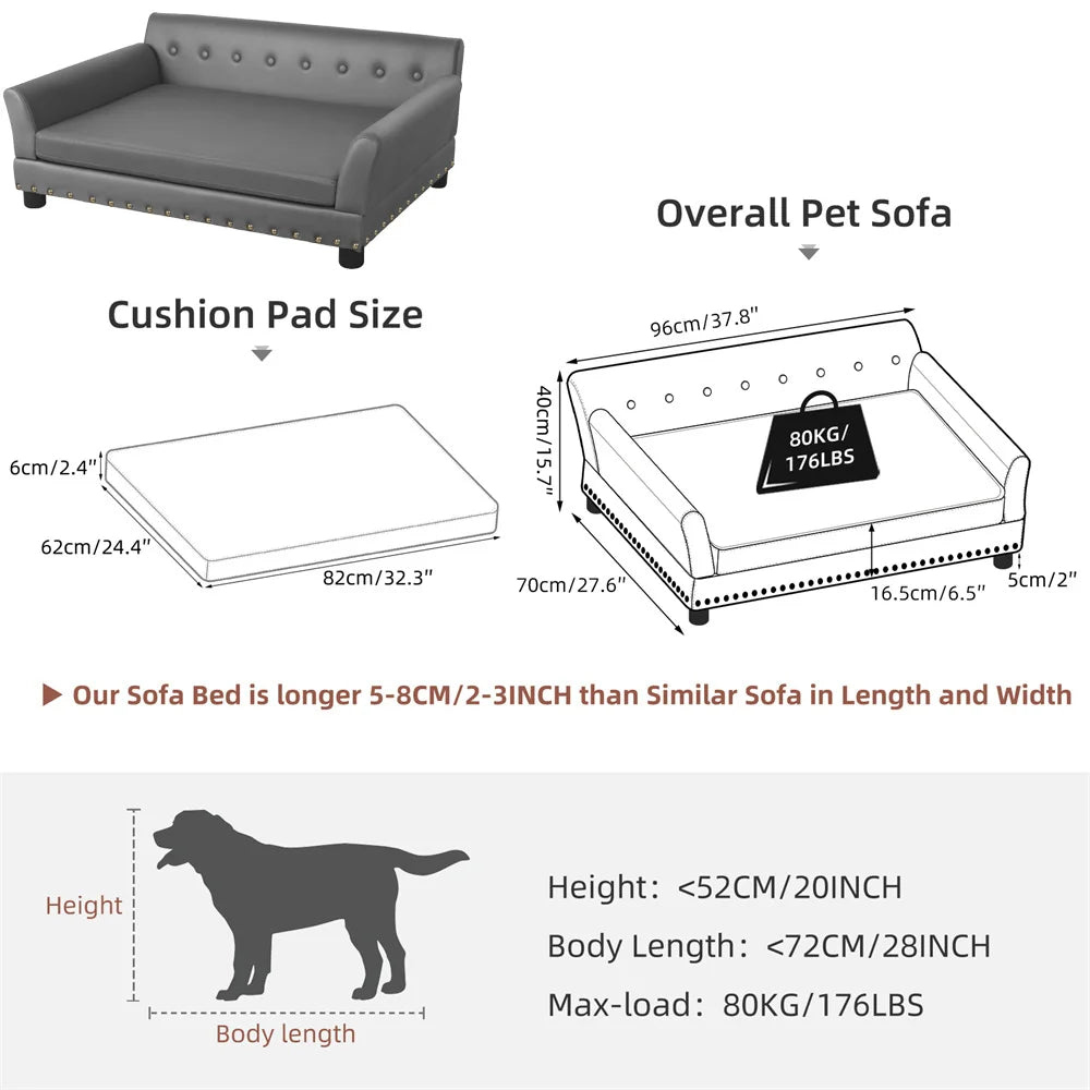 BORWARTCN Heavy Duty Pet Sofa Bed For Dogs And Cats