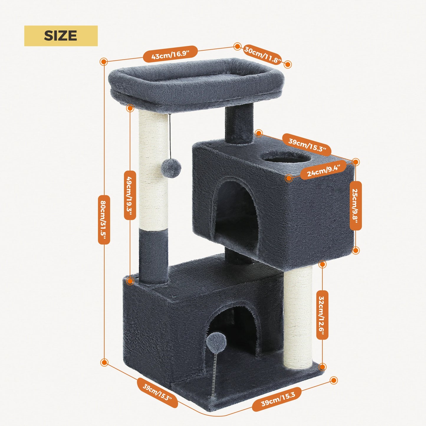 PAWZ Road Cat Tree Multi Level Cat Tower With Condos