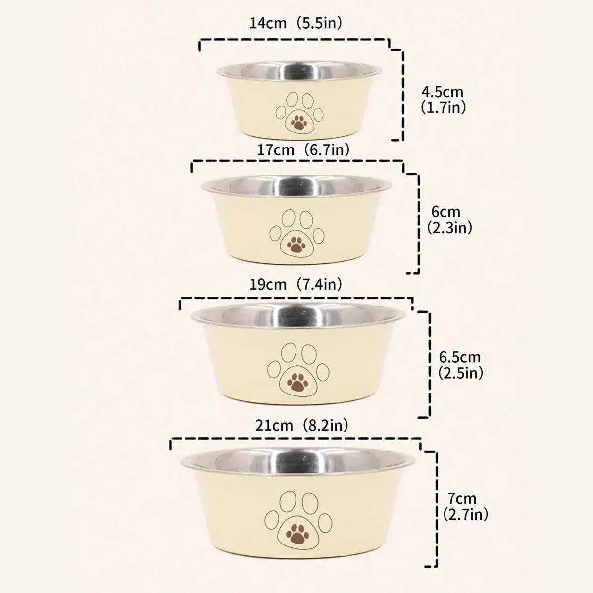 High-concerned Stainless Steel Footprint Dog Bowl Anti-Tip