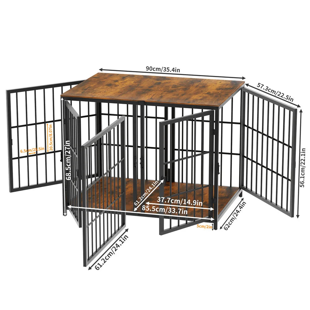 BORWARTH Ultra Thick Dog Crate With Removable Divider And Doors