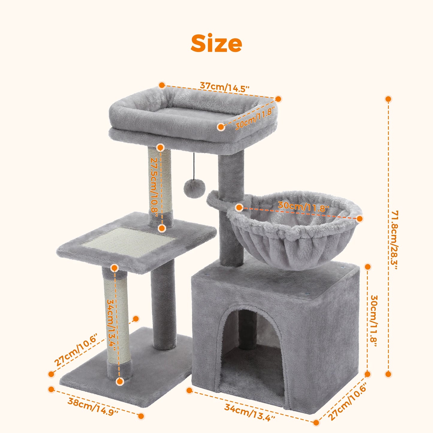 PAWZ Road Cat Tree Tower for Indoor Cats Duo Styles