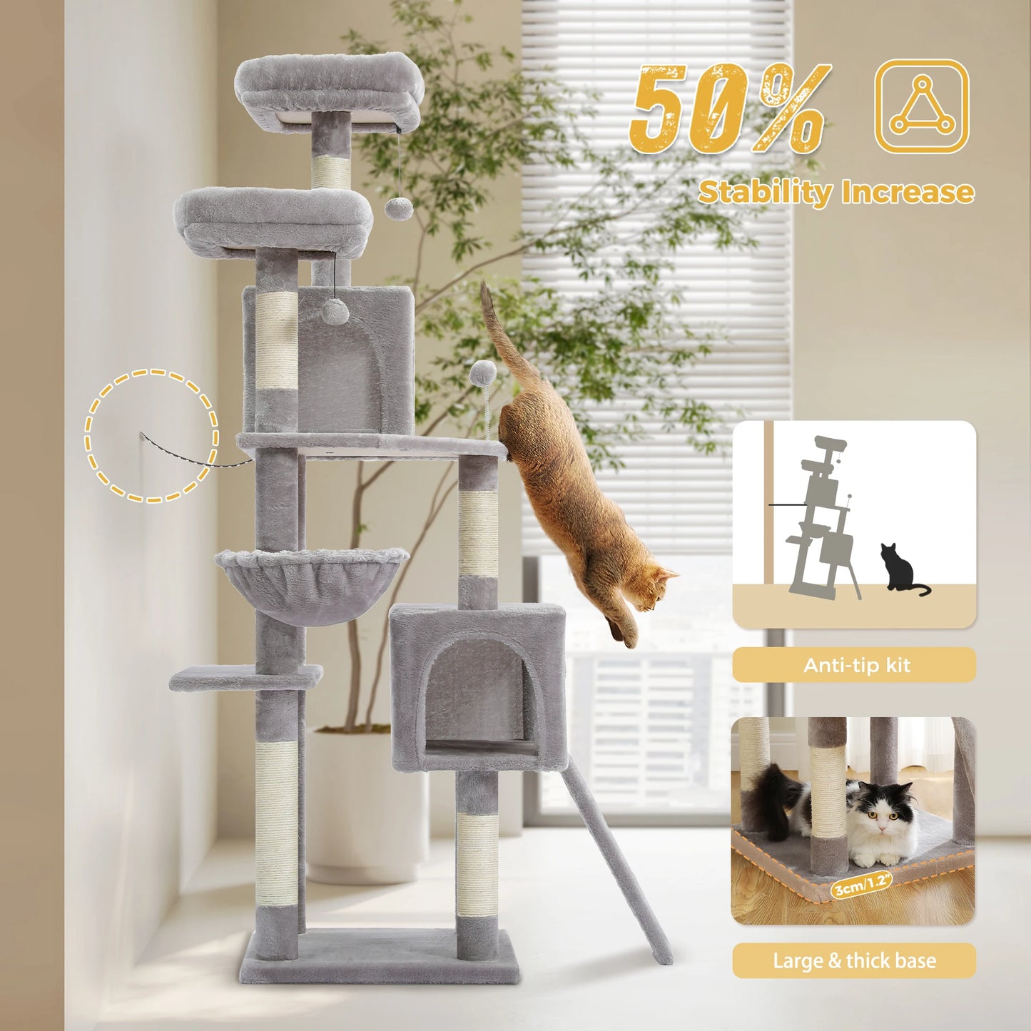 PAWZ Road Multi Level Cat Tree Sisal Scratching Post
