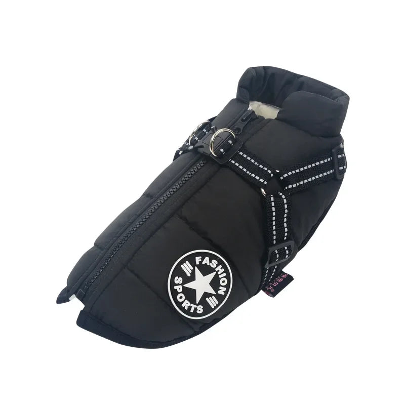 NONECN Winter Waterproof Dog Jacket With Adjustable Harness