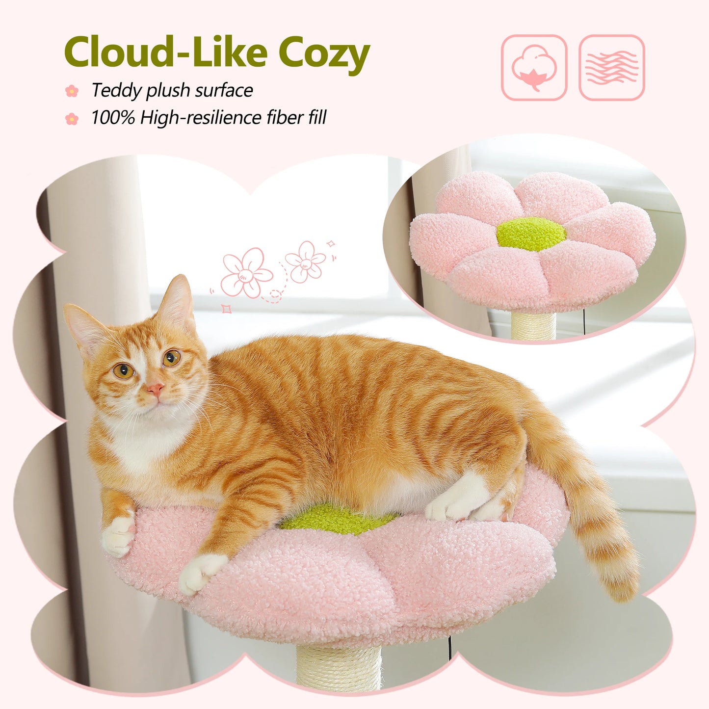 PAWZ Road Flower Cat Tree With Indoor Sisal Scratching Post