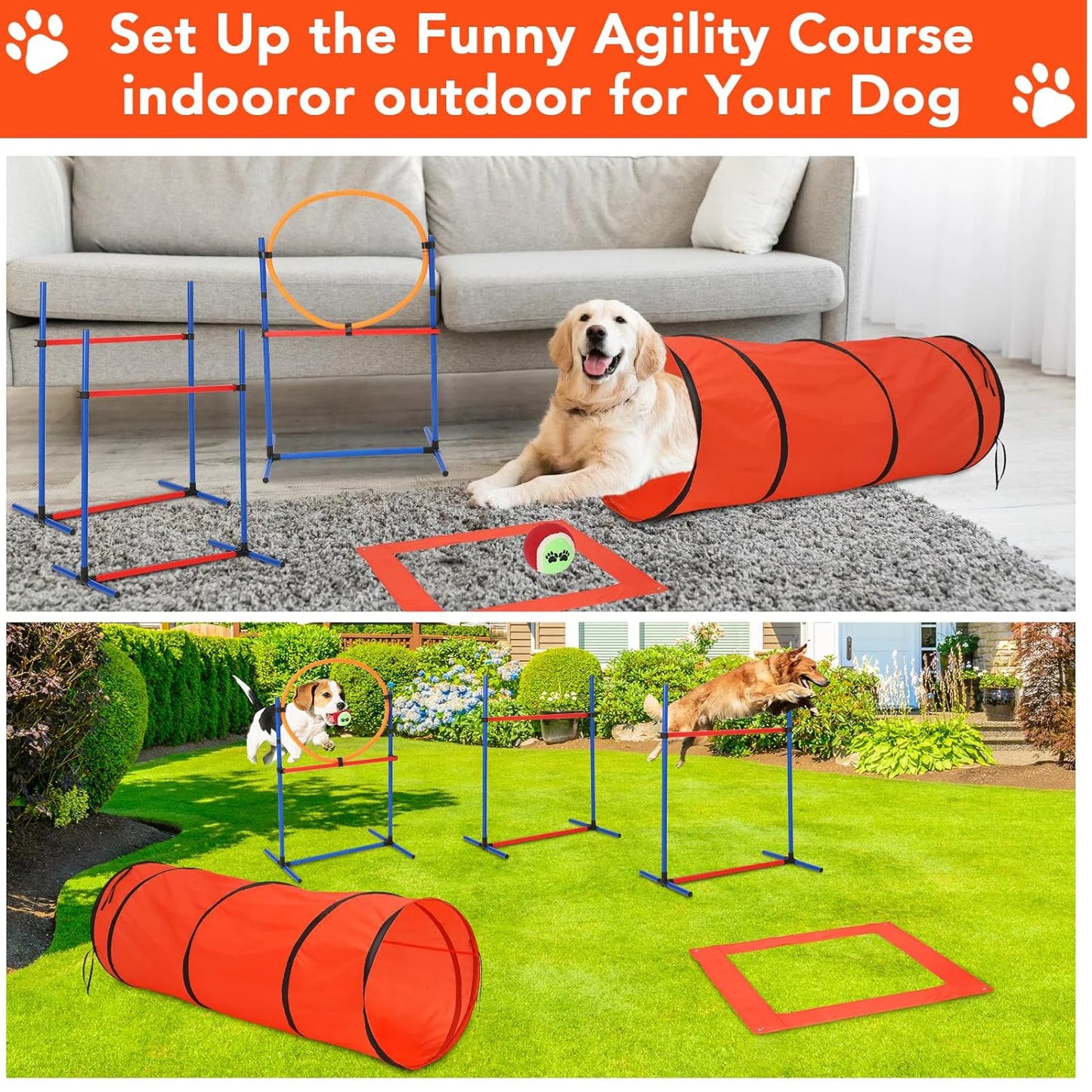 HiMIS Dog Agility Set 87 Piece Obstacle Course Kit