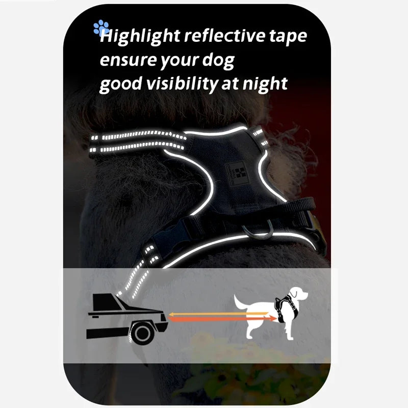 Small Combination Reflective Padded Adjustable No Pull Dog Harness