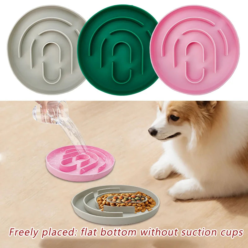 Slow Eating Silicone Cat Bowl Non Slip Design For Pets