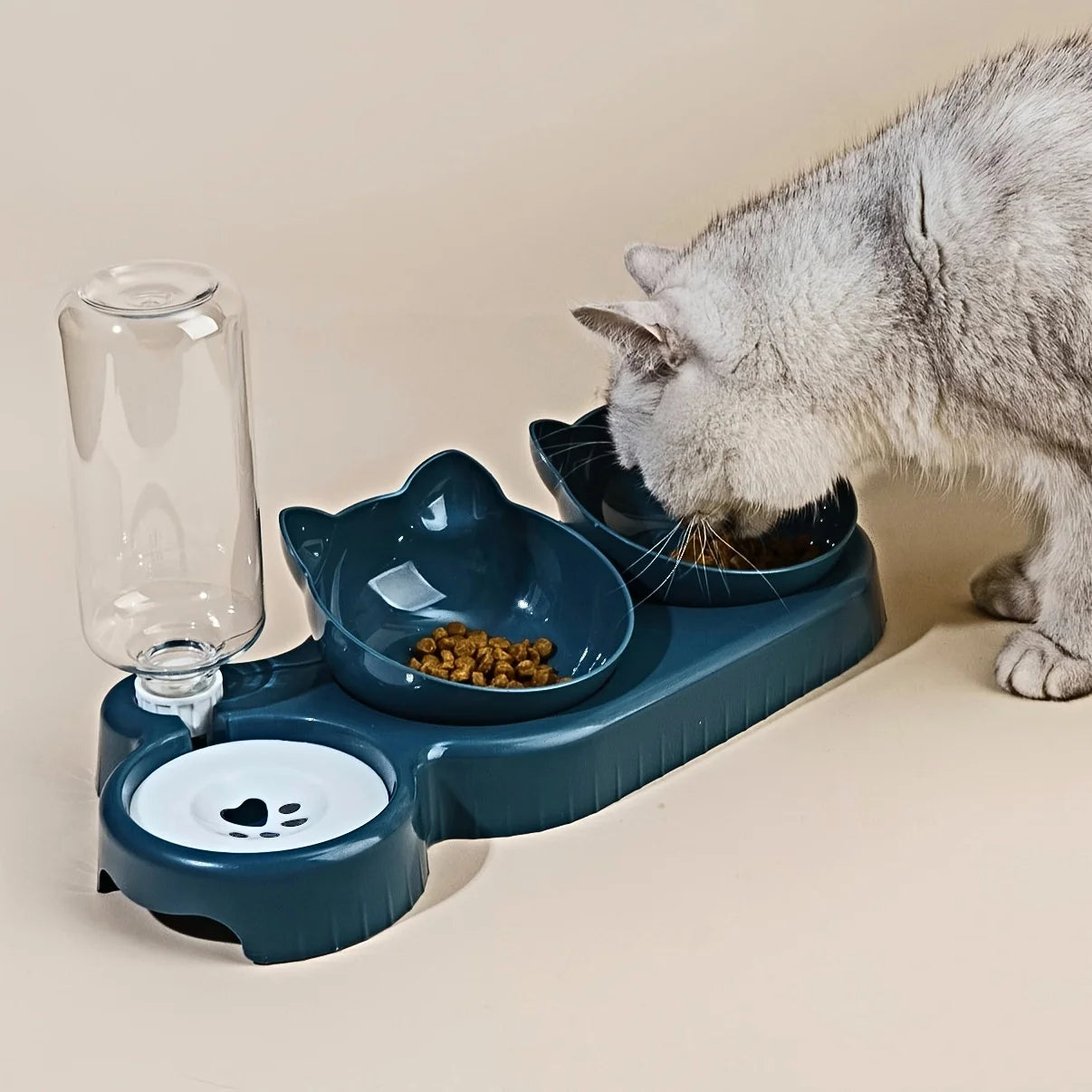 Cat Water Bowls With Gravity Water Dispenser For Neck Protection