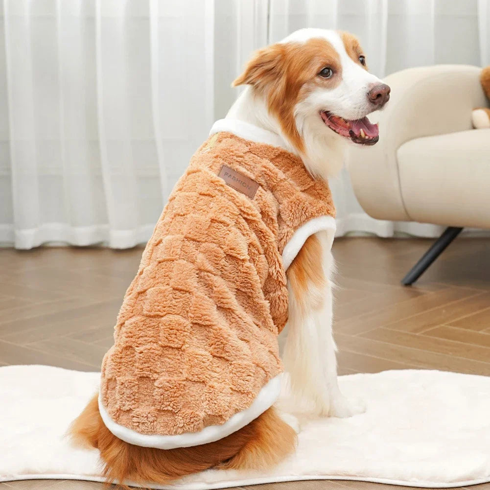 NONECN Winter Warm Flannel Dog Sweater Coat for Pets