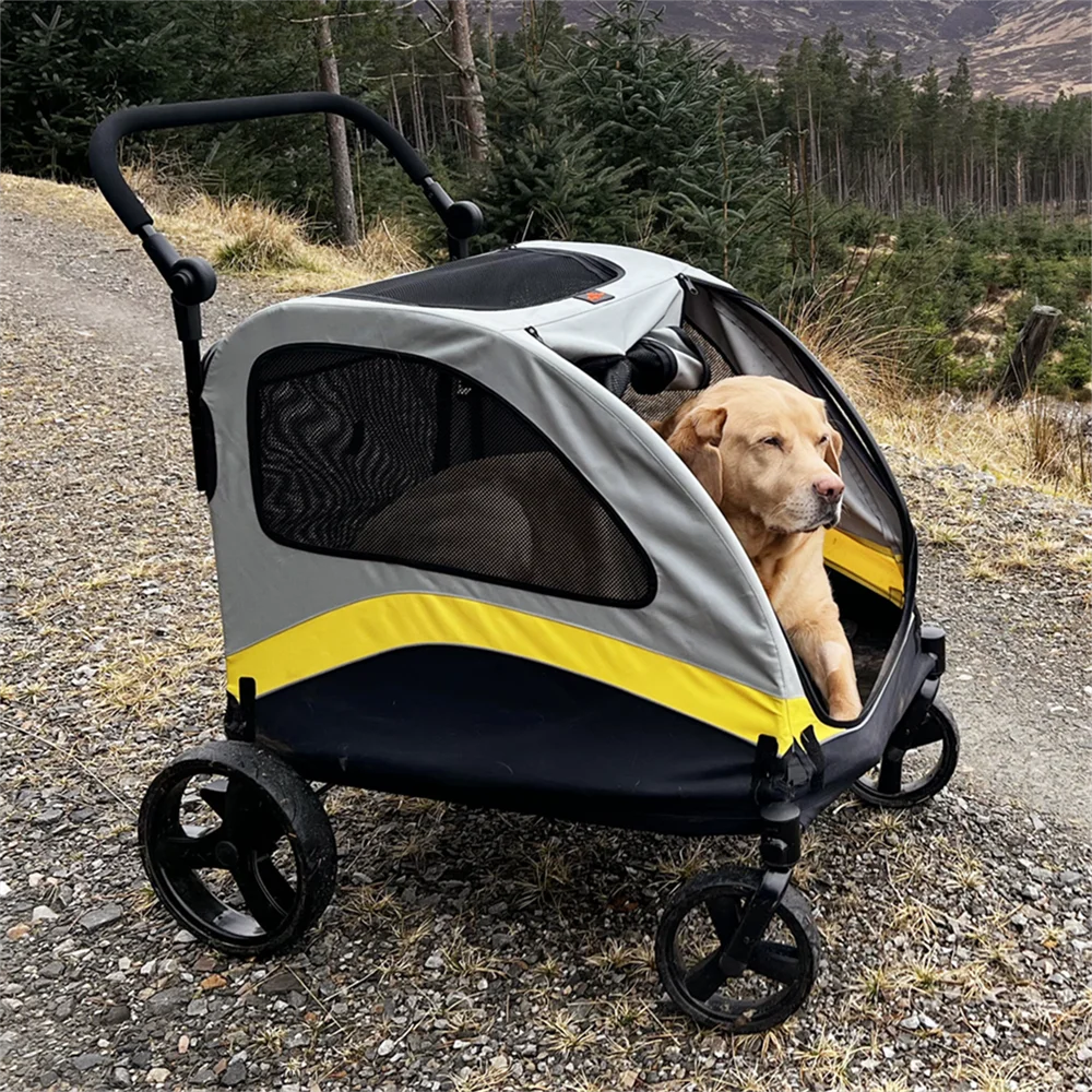 Breed Dog Stroller Pram 4 Wheel Foldable Travel Jogger