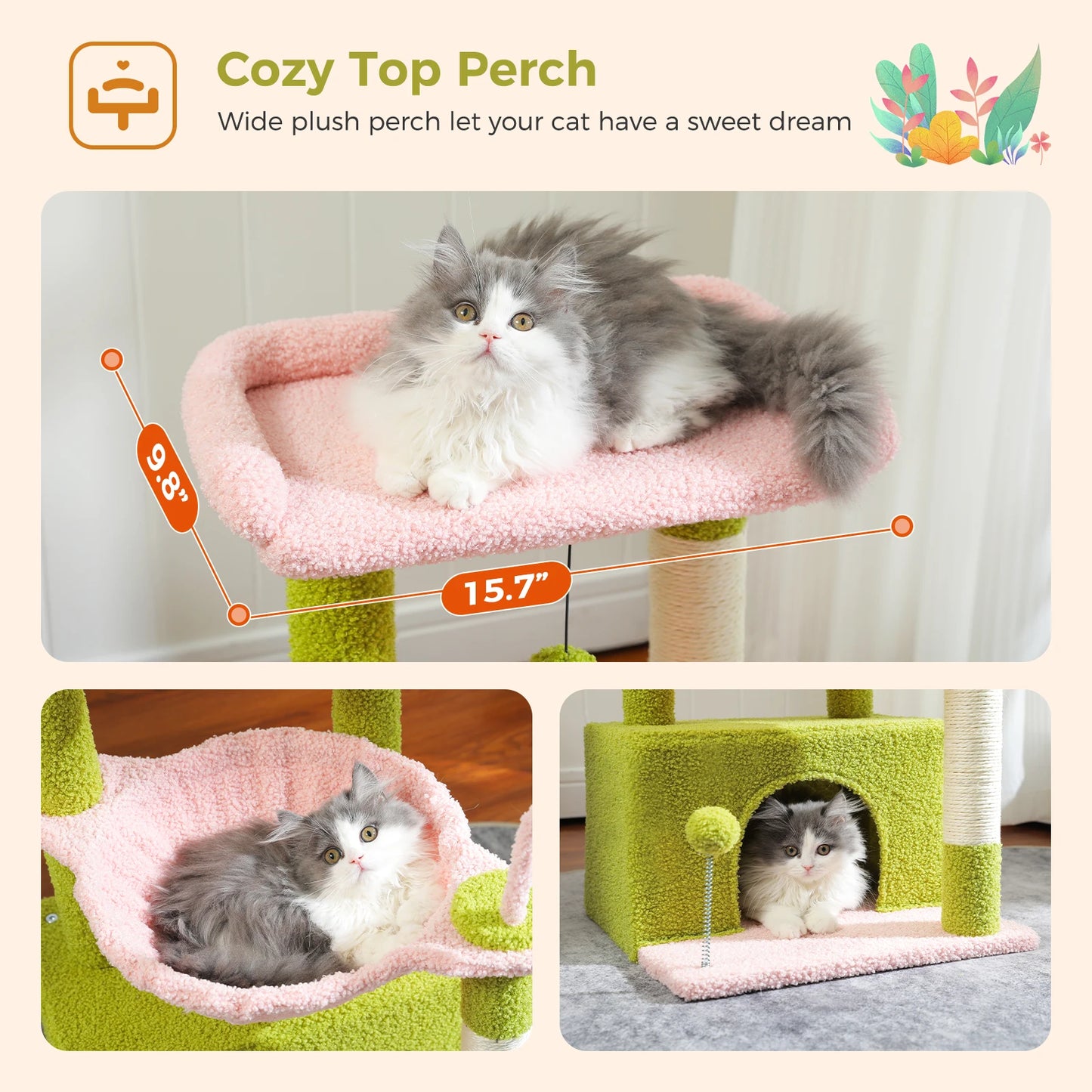 PAWZ Road 4 In 1 Cat Tree With CondoHideaway HammockNest