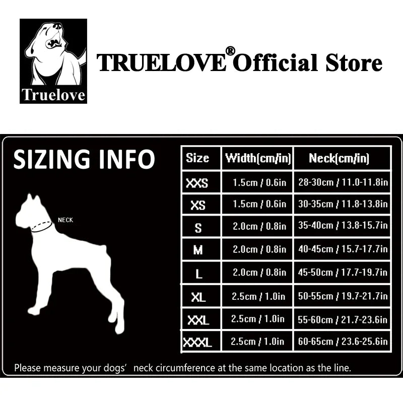 TRUELOVECN Truelove Nylon Adjustable Padded Reflective Heavy Duty Dog Collar