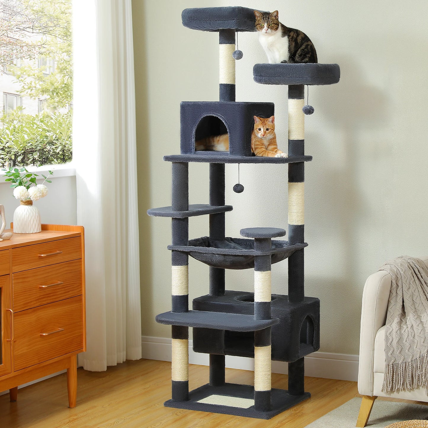 PAWZ Road Large Cat Tree Tower With Sisal Scratching Posts