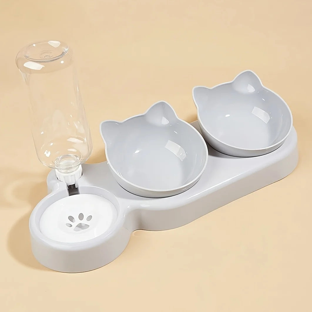 Cat Water Bowls With Gravity Water Dispenser For Neck Protection