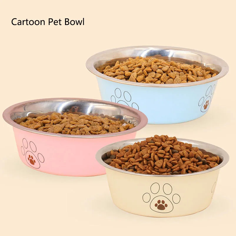 High-concerned Stainless Steel Footprint Dog Bowl Anti-Tip