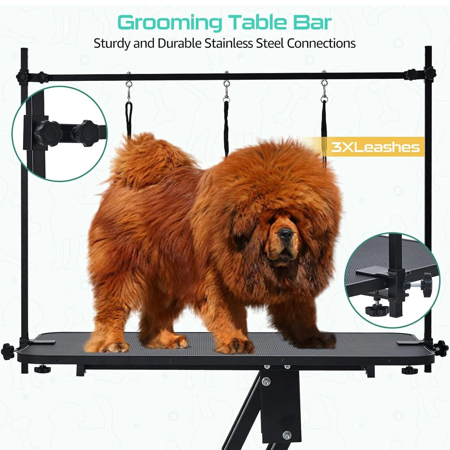 HiMISS Hydraulic Adjustable Dog Grooming Table With Overhead Arm