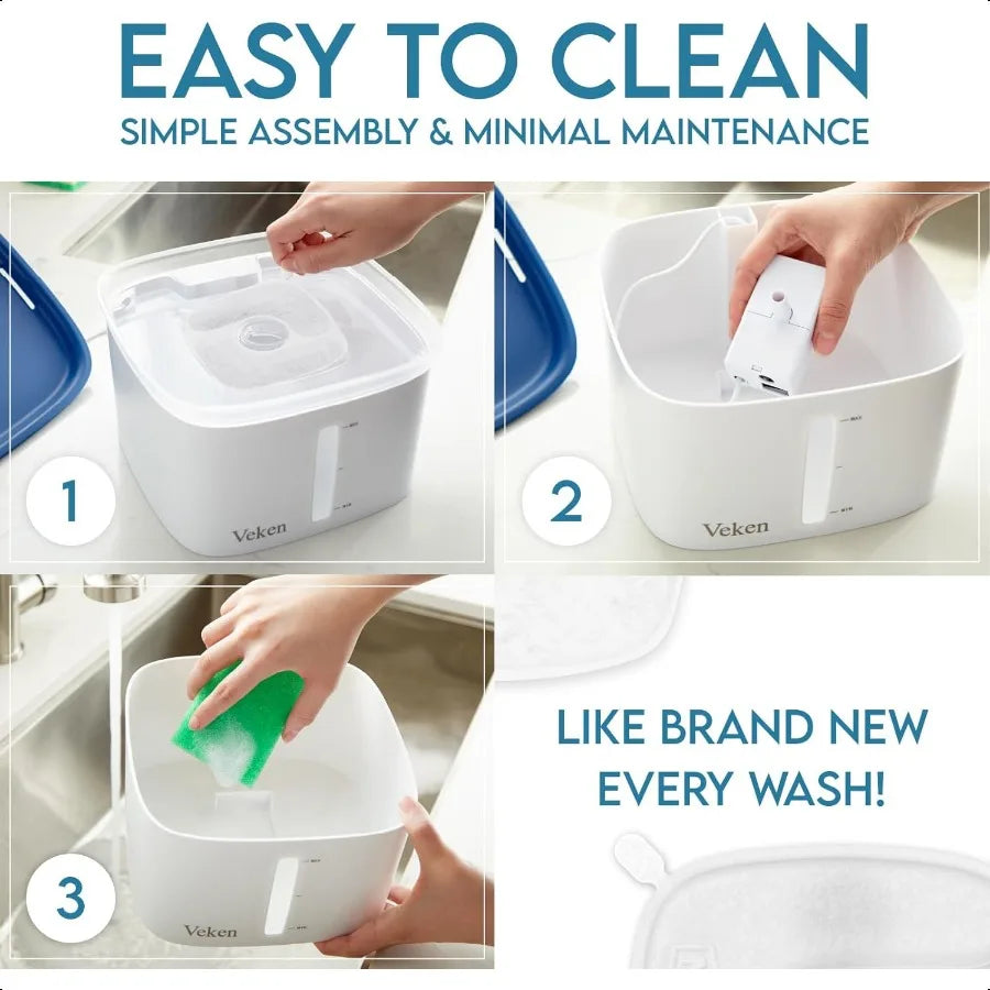 Veken Automatic Pet Fountain With Replacement Filters