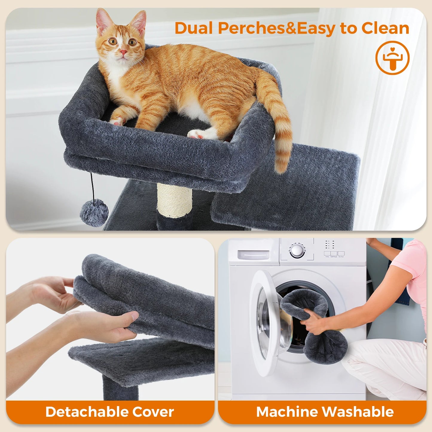 PAWZ Road Large Cat Tree Tower With Sisal Scratching Posts