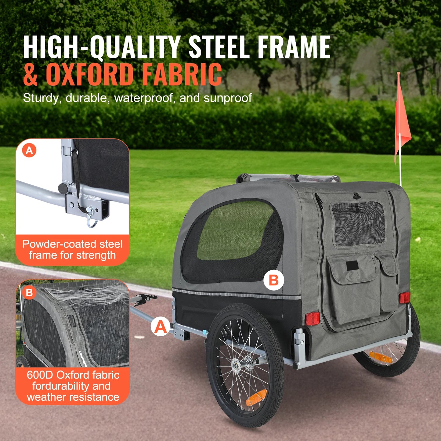 Dog Bike Trailer DT810 Pet Carrier Cart With Wheels