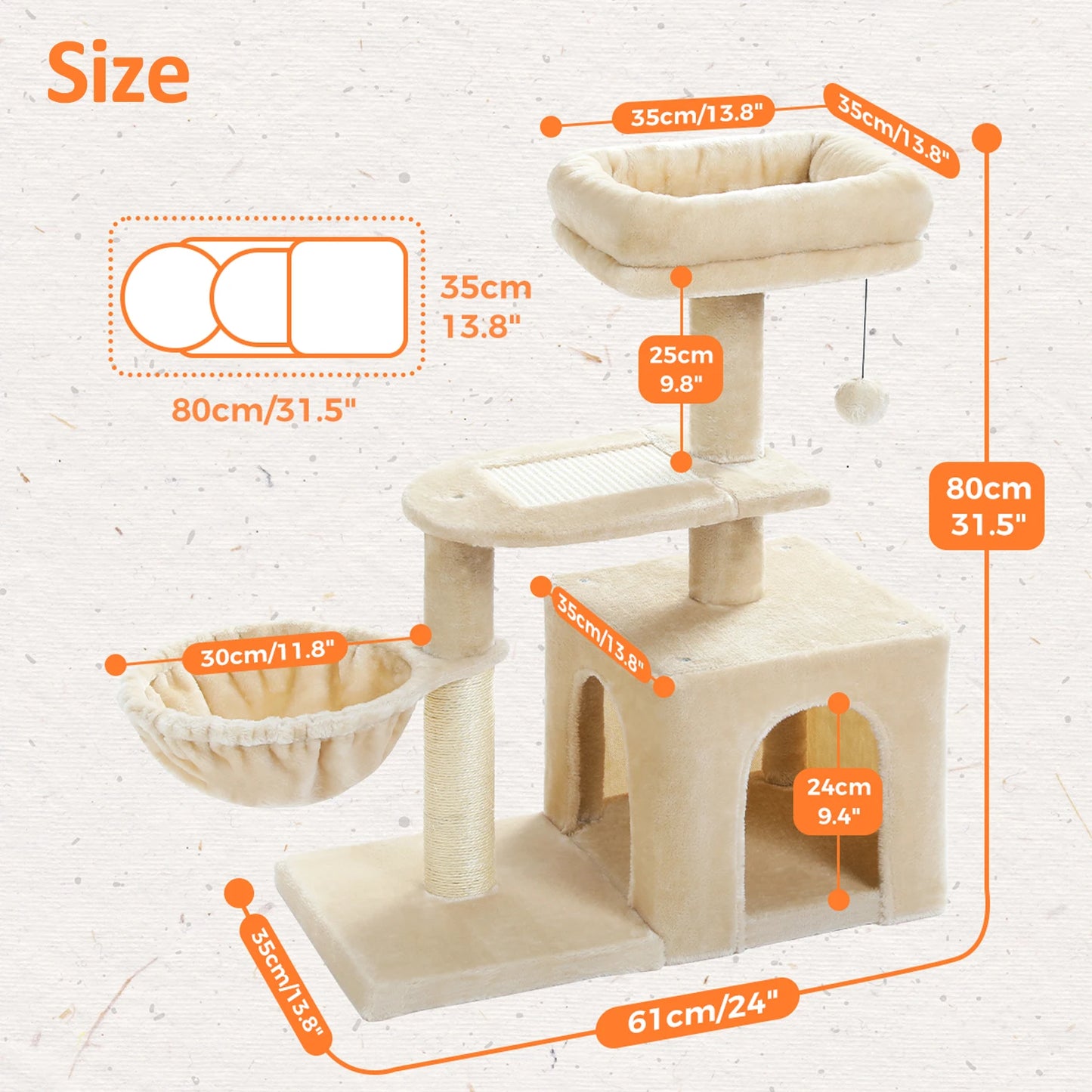 PAWZ Road Cat Tree Tower for Indoor Cats Duo Styles