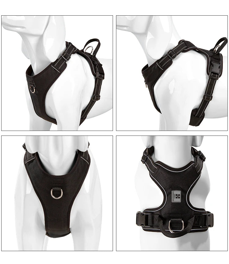 Small Combination Reflective Padded Adjustable No Pull Dog Harness