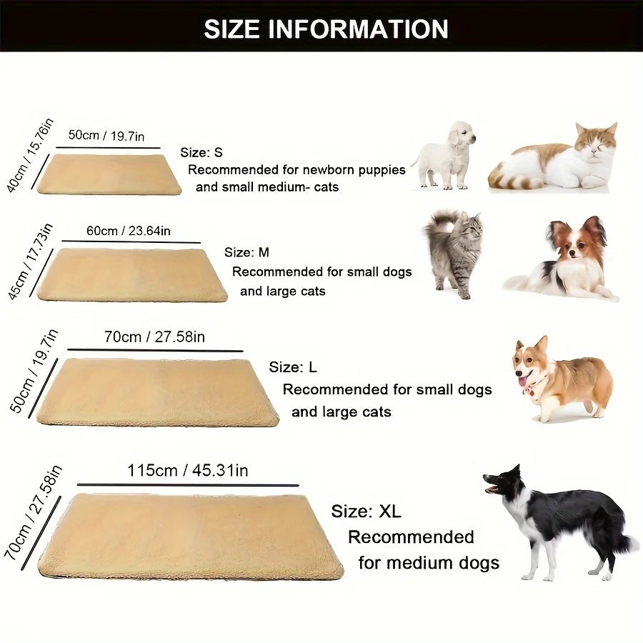 NONECN Self Heating Pet Pad Blanket for Cats and Dogs